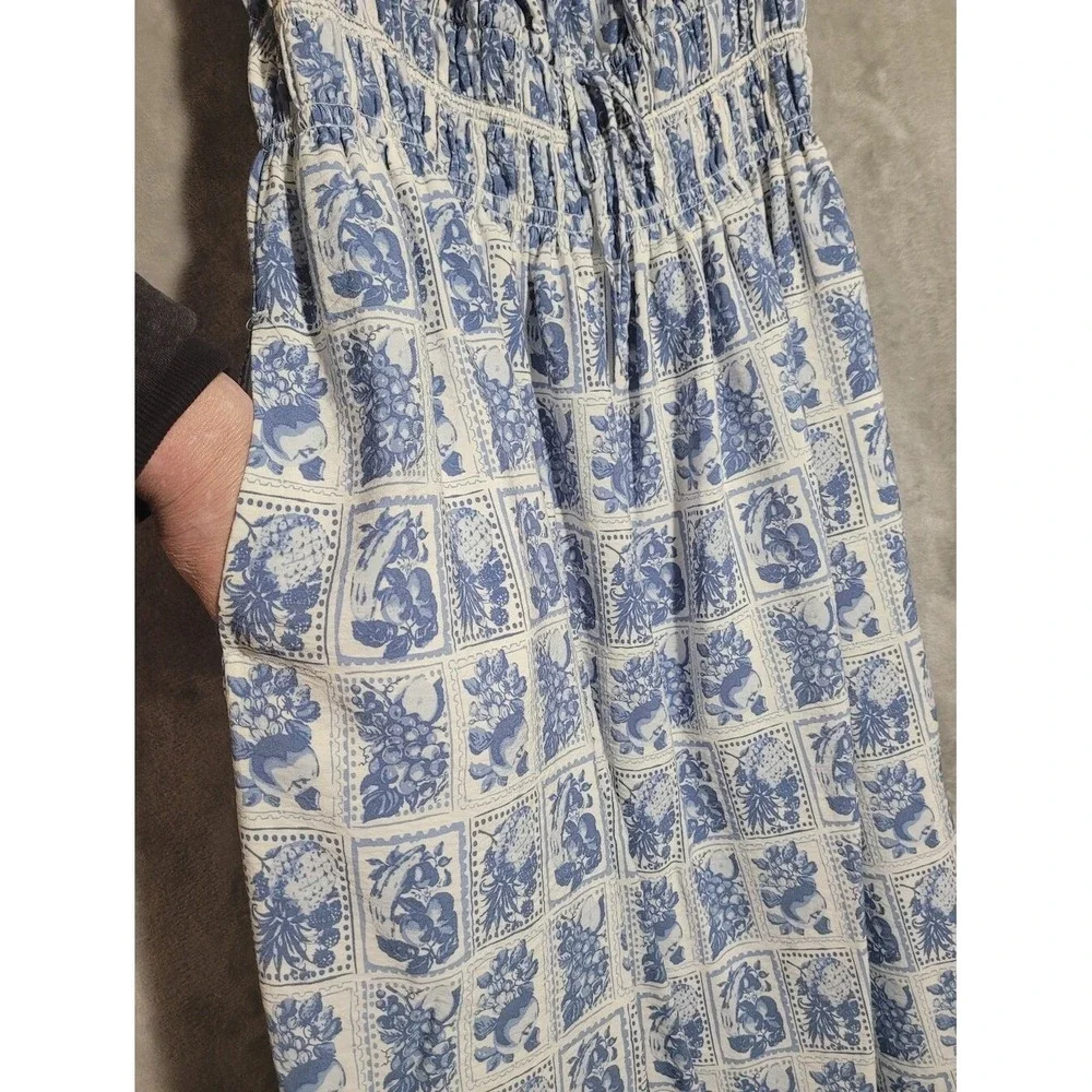 Abercrombie & Fitch Blue and White Maxi Dress Sz XLP